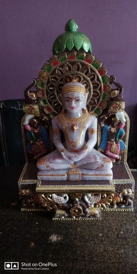 Mahavir swami with temple at Rs 115000 | Mahaveer Swami Marble Idol in ...