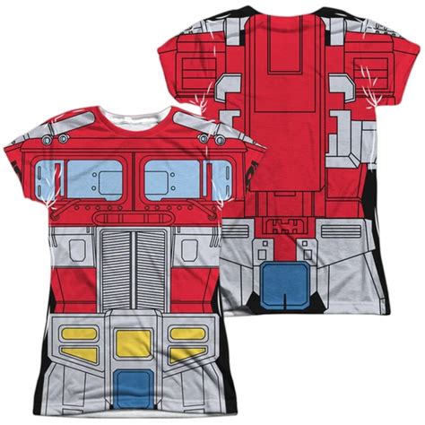 The Transformers Optimus Prime Costume Sublimation Juniors T Shirt