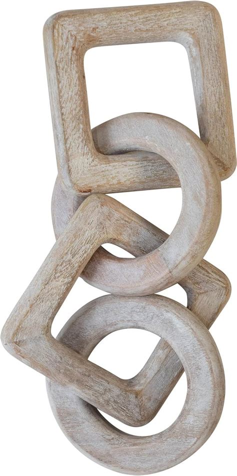 Creative Co Op Mango Wood Chain D Cor Whitewashed Decor Natural In