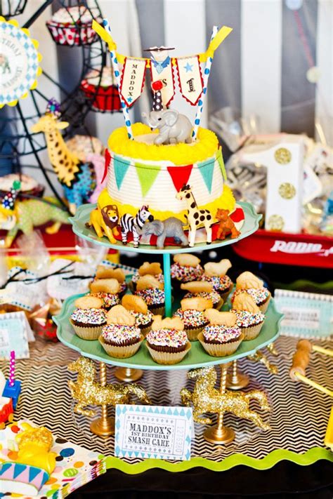 Bold Eclectic Carnival Circus Joint Birthday Party Hostess With