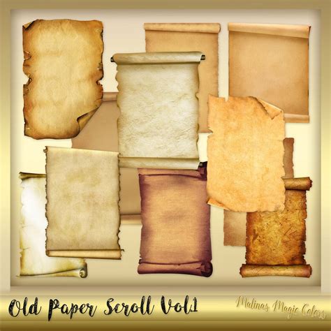 12 Old Paper Scrolls Vol1 Old Scrolls Old Sroll Scrolls Clipart Old Paper Clip Art Papyrus