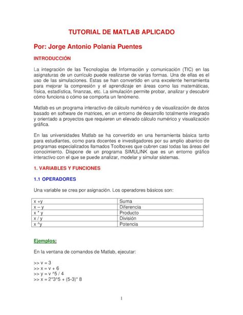 PDF TUTORIAL DE MATLAB APLICADO PDF FileTUTORIAL DE MATLAB