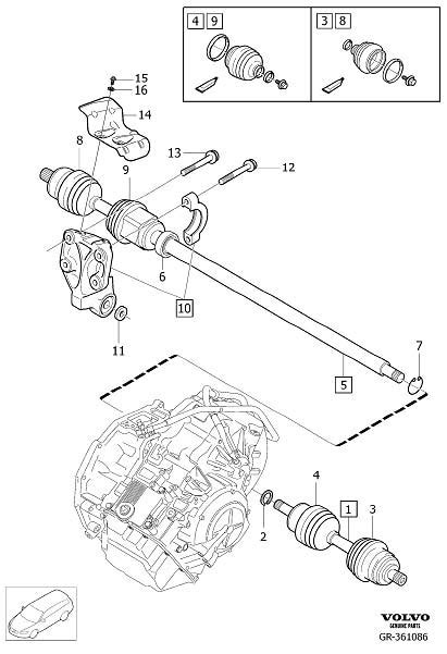 1997 Volvo V90 Cv Axle Shaft Carrier Bearing Drive Shaft Bearin