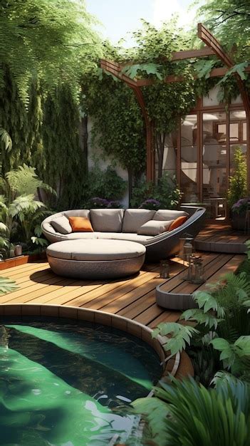 Backyard garden design ideas | Premium AI-generated image