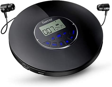 Gueray Portable Cd Player Bluetooth Rechargeable Mah Battery Cd