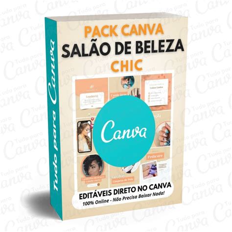 Canva Pack Editável Salão De Beleza Chic 5 Kits Bônus Tudo Para