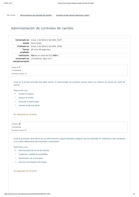 Examen Primer Parcial Segunda Vuelta Administraci N De Controles De