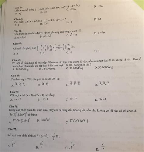 Các Bạn Giúp Mình Với Mình đang Cần Gấp Cảm ơn Nhiều Câu 64 Điền Vào Chỗ Trống đơn Thức