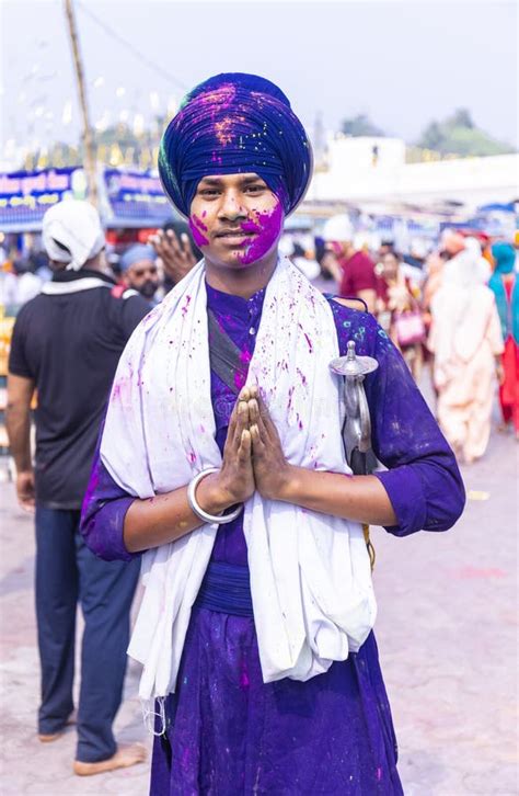 Portrait of Sikh Male during Hola Mohalla Festival with Colours Editorial Image - Image of ...