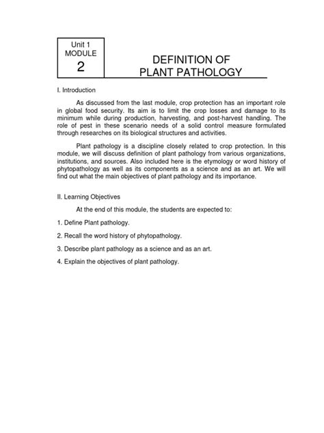 02.definition of Plant Pathology | PDF | Plant Pathology | Infection