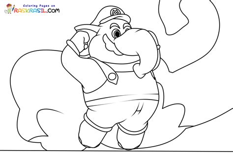 Coloriage Éléphant Mario à imprimer