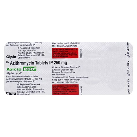 Azicip 250mg Tablet 6 S Price Uses Side Effects Netmeds