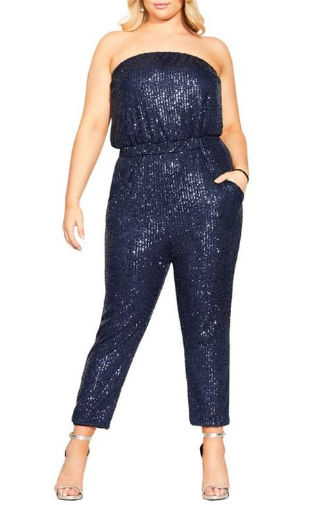 Buy City Chic Gianna Sequin Strapless Jumpsuit At 30 Off Editorialist