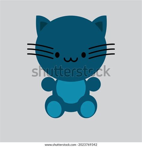 Cute Cartoon Blue Cat Vector Design Stock Vector (Royalty Free ...