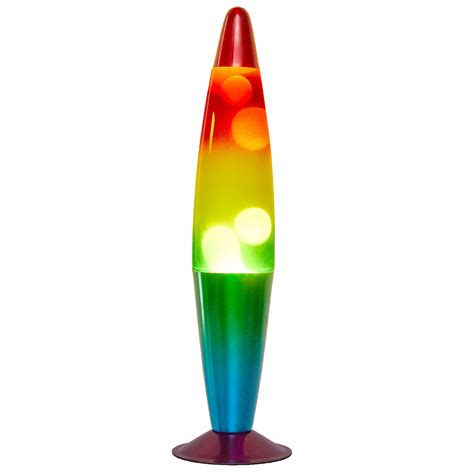 Urban Shop 16 Rainbow Lava Motion Volcano Lamp White Wax Rainbow