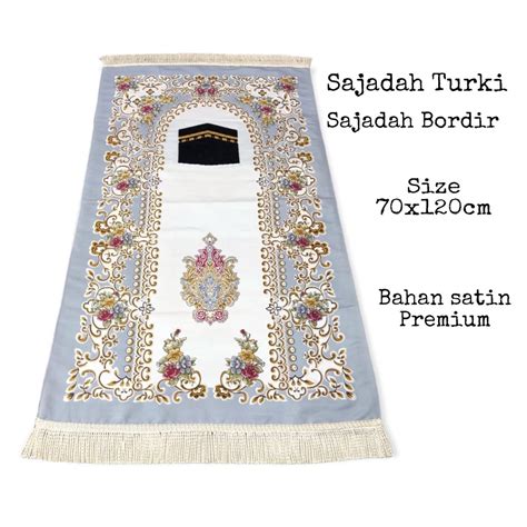 Jual Sajadah Turki Sajadah Bordir Bahan Premium Silk Satin Motif Kabah