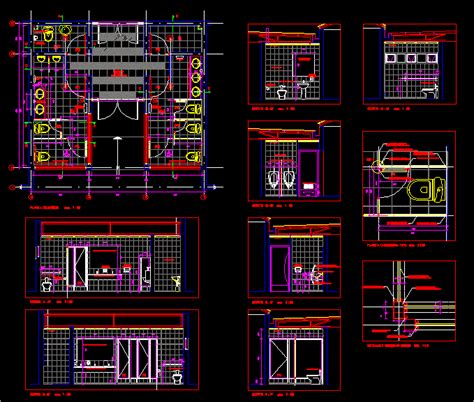 Baños Publicos En DWG 218 93 KB Librería CAD