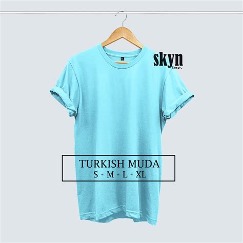 Jual Kaos Polos Warna Turkis Muda Premium Cotton Combed S Shopee