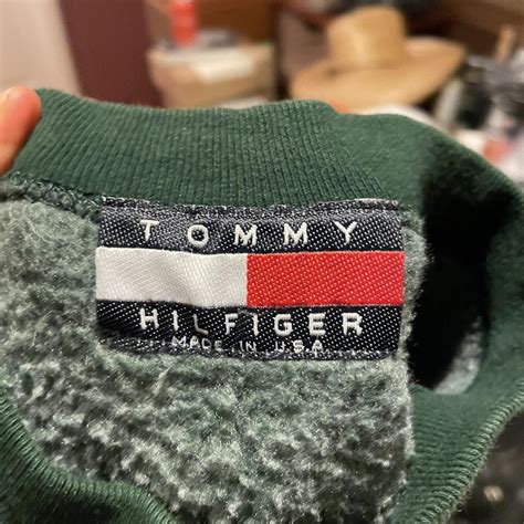 Tommy Hilfiger Men S Green Sweatshirt Depop