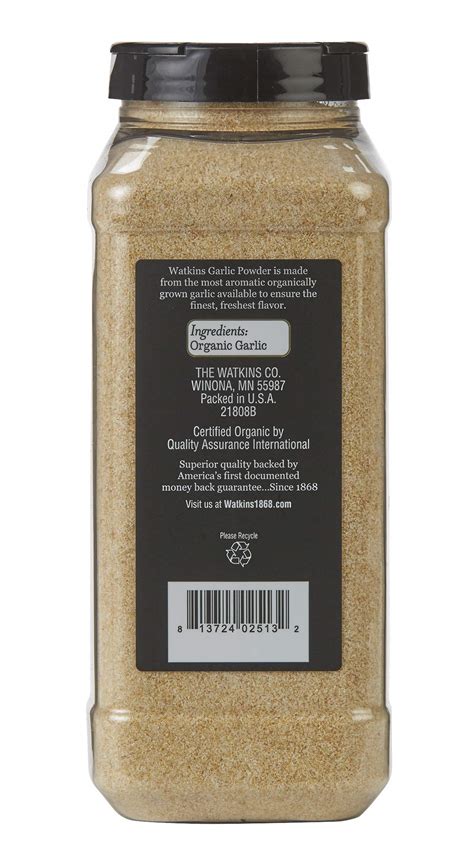 Watkins Gourmet Spice Organic Garlic Powder Oz Bottle