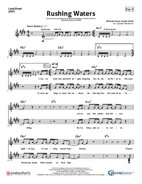 Rushing Waters Sheet Music Pdf Dustin Smith Praisecharts