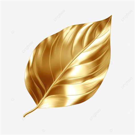 Gold Leaf Shape Free PNG Background Design