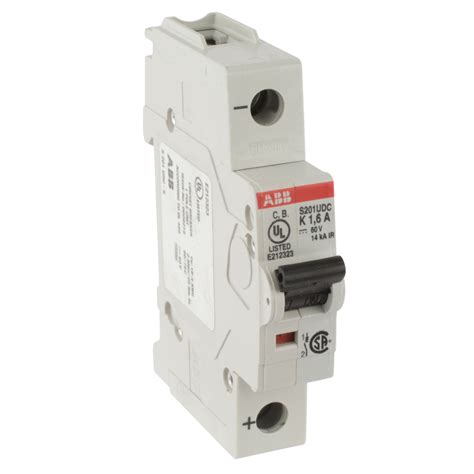 ABB S201UDC K1 6 Mini Circuit Breaker 1 Pole 1 6 Amps 480Y 277 VAC