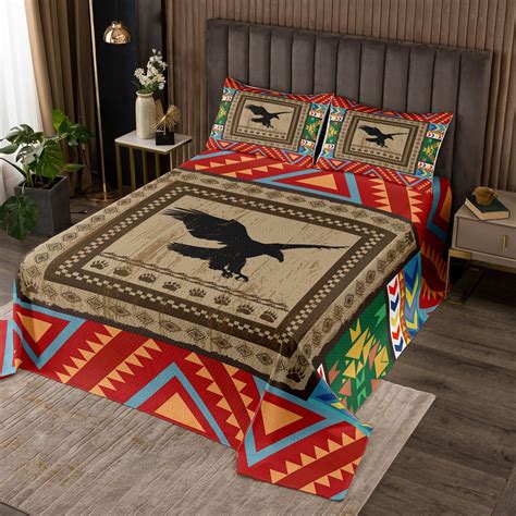 Yst Eagle Quilt Set Queen Rustic Farmhouse Cabin Decor Bedspread Set