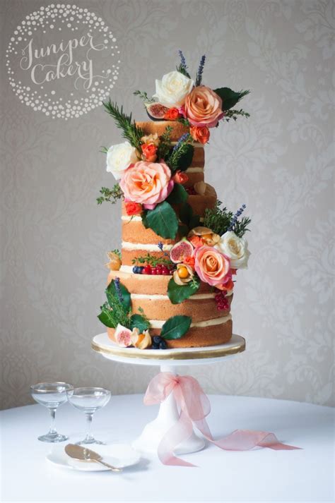 Autumnal Naked Wedding Cake Fall Wedding Cakes Elegant Wedding Cakes