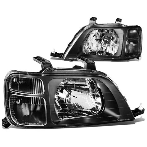 97 01 Honda Crv Headlight Assembly Driver And Passenger Side Black Clear