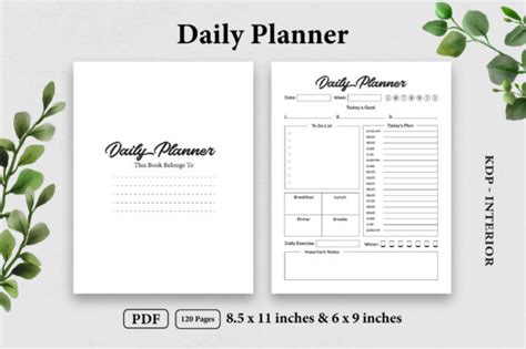 Daily Planner Kdp Interior Graphic By Kdp Mega Store · Creative Fabrica