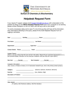 Fillable Online Helpdesk Request Form Fax Email Print Pdffiller