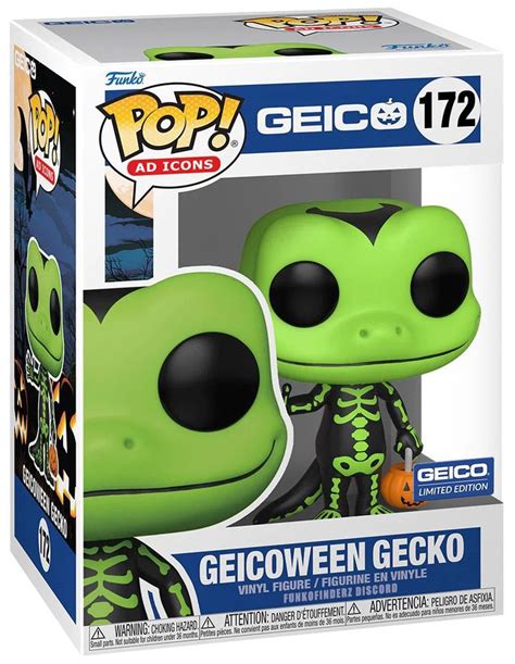 Figurine Pop Icônes de Pub 172 pas cher Geico Gecko Squelette vert