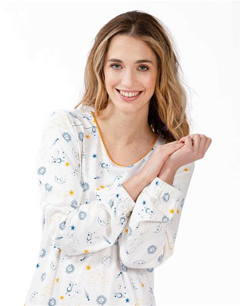 Chemise De Nuit Longue En Interlock Coton C Leste Cru