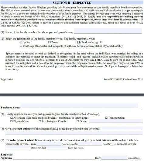 Printable Fmla Form Printable Forms Free Online