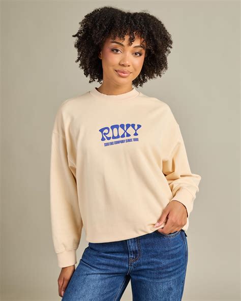 Shop Roxy Lineup Sweatshirt In Parchment - Fast Shipping & Easy Returns