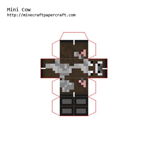 Papercraft Mini Cow Minecraft Plans Minecraft Party Minecraft Crafts Minecraft Projects