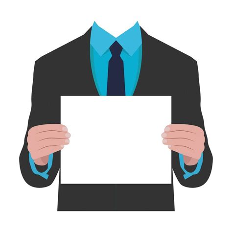 Businessman Holding Blank White Paper Vector 32060217 Vector Art At