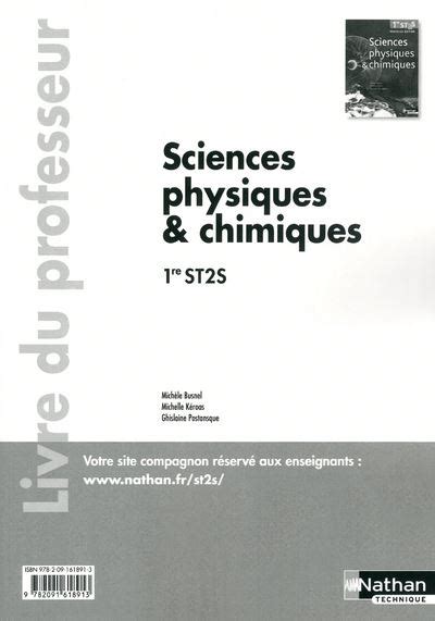 Sciences Physiques Et Chimiques 1re ST2S Livre Du Professeur Livre