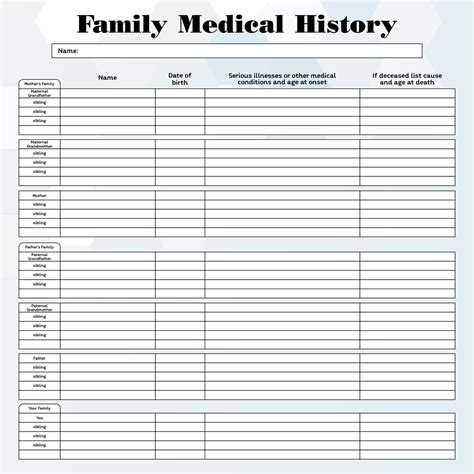 10 Best Free Printable Medical History Forms Printablee Form Example