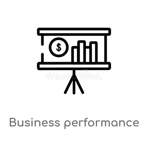 Icono Del Vector Del Rendimiento Empresarial Del Esquema R Vector