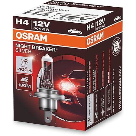 Osram Night Breaker Silver H4 100 Mehr Helligkeit Halogen