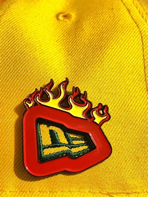 Red Flame New Era Frame Pin Etsy