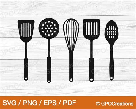 Kitchen Utensils Svg Kitchen Svg Kitchen Clipart Kitchen Etsy