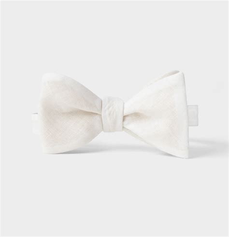 White Linen Wide Bow Tie The Black Tux