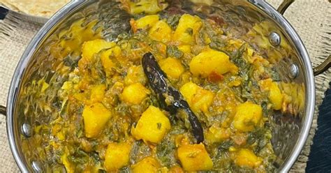 Aloo Palak Sabji Recipe By Monica Rangaswamy Cookpad