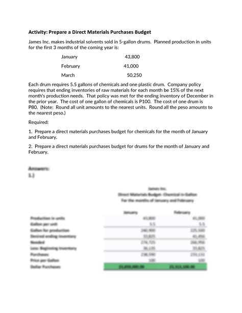 SOLUTION: Direct materials purchases budget - Studypool