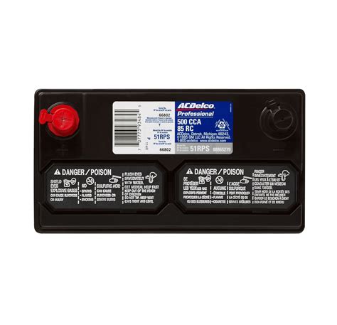 Acdelco Professional 30 Month Free Replacement Battery Part Number 51rps