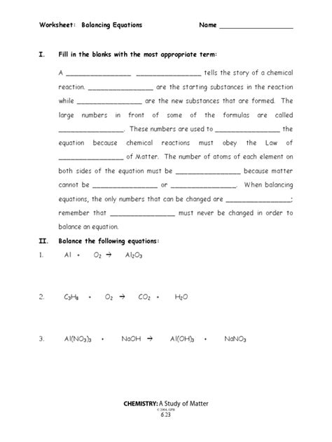 Balancing Equations 01 PDF | PDF