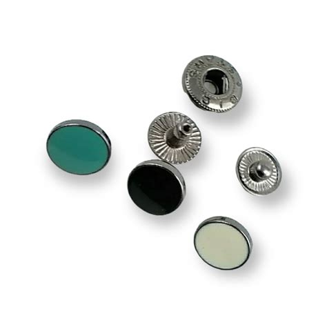 Flat Coin Shape Enameled Snap Fasteners Button Mm L